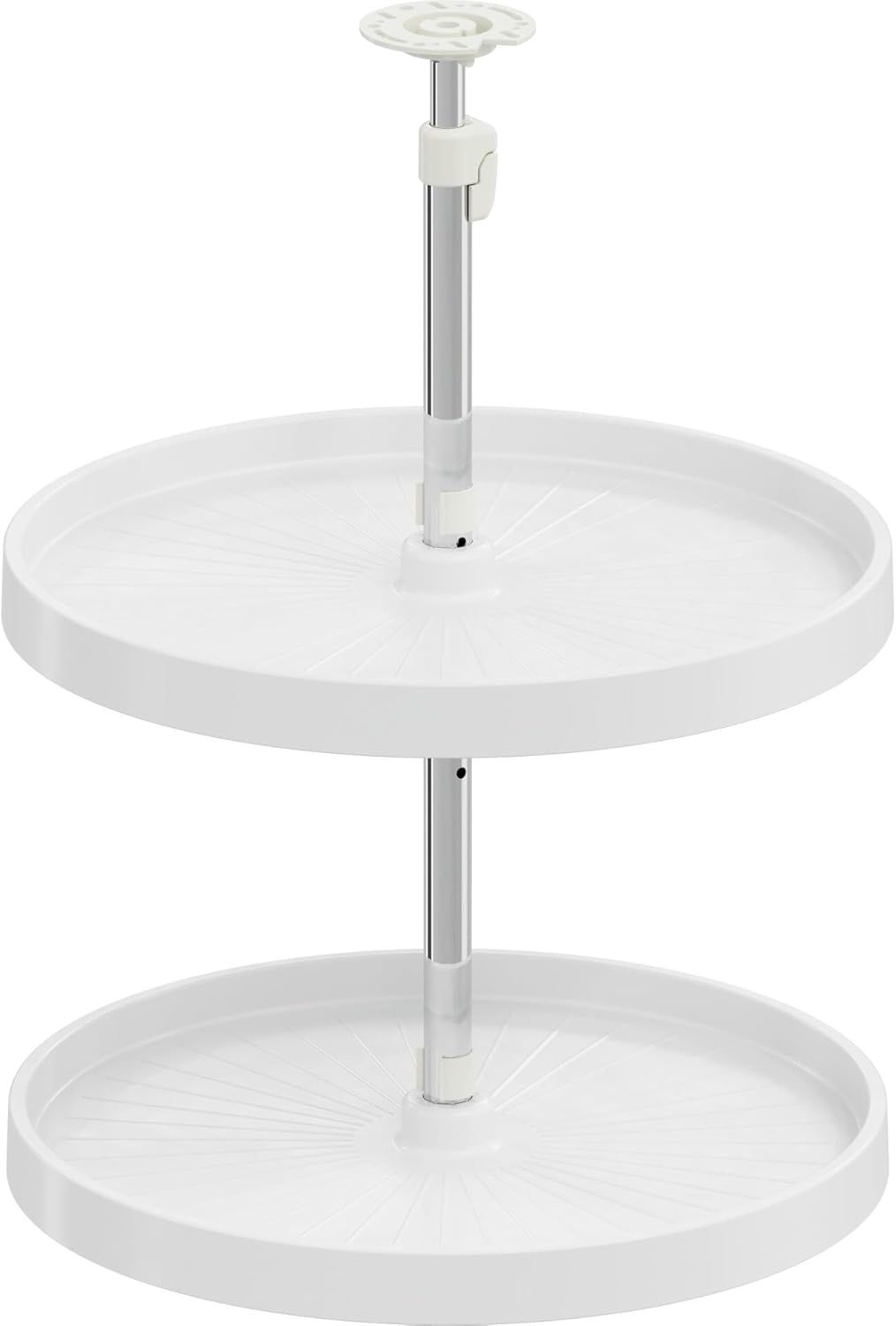 18-Inch White Polymer 2-Shelf Rotating Lazy Susan