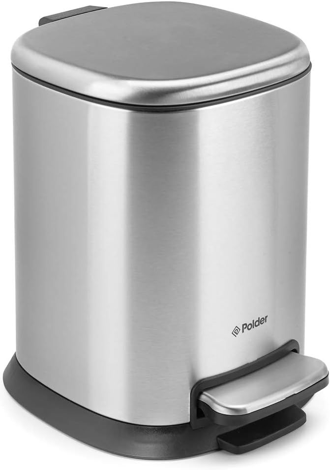 Brushed Stainless Steel 5-Liter Step Trash Can