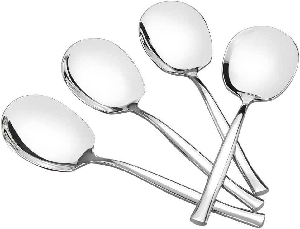 Idomy 8-Piece Silver Stainless Steel Buffet Serving Spoons