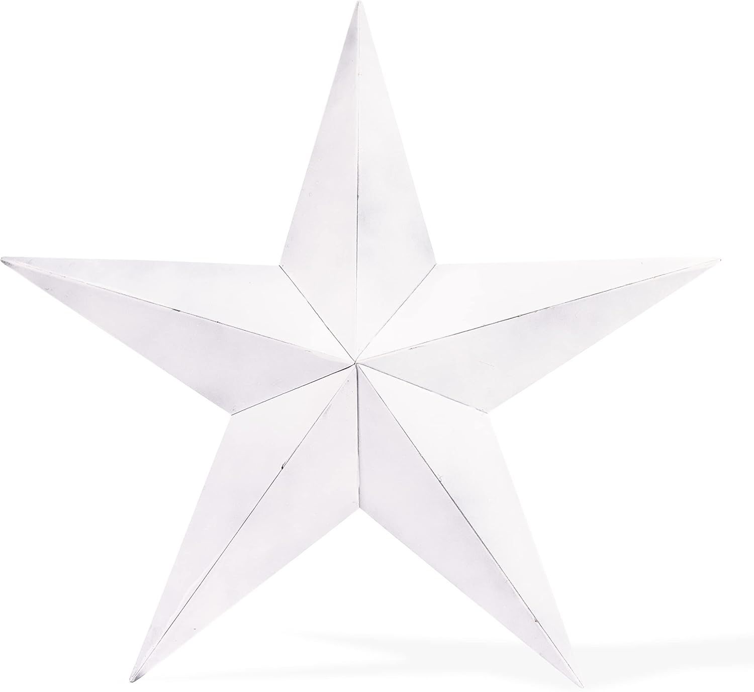 Farmhouse White Galvanized Metal Barn Star Wall Decor