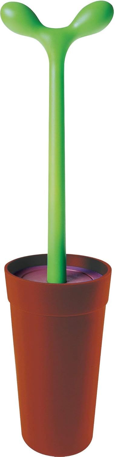 Brown Thermoplastic Resin Toilet Brush with Holder