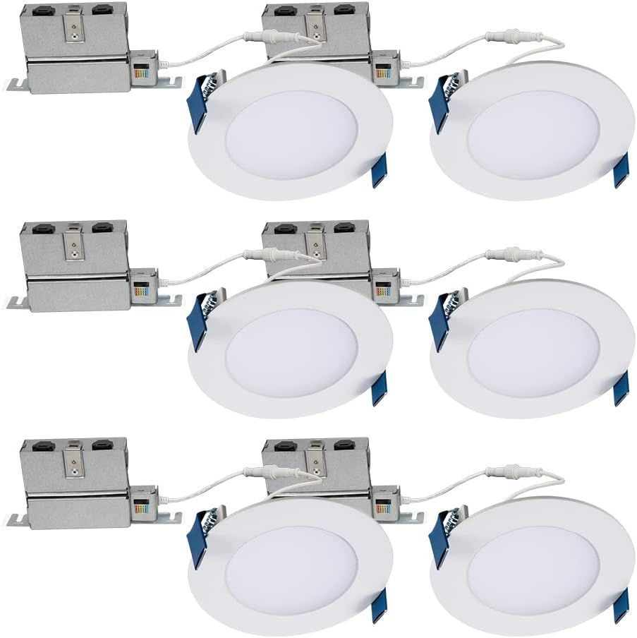 White Aluminum 4-Inch Canless LED Recessed Lighting Kit