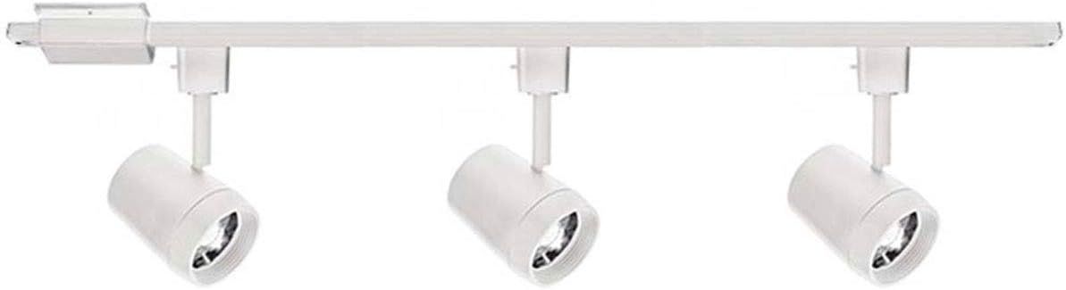 White Adjustable LED Track Lighting Kit with Glass Shades