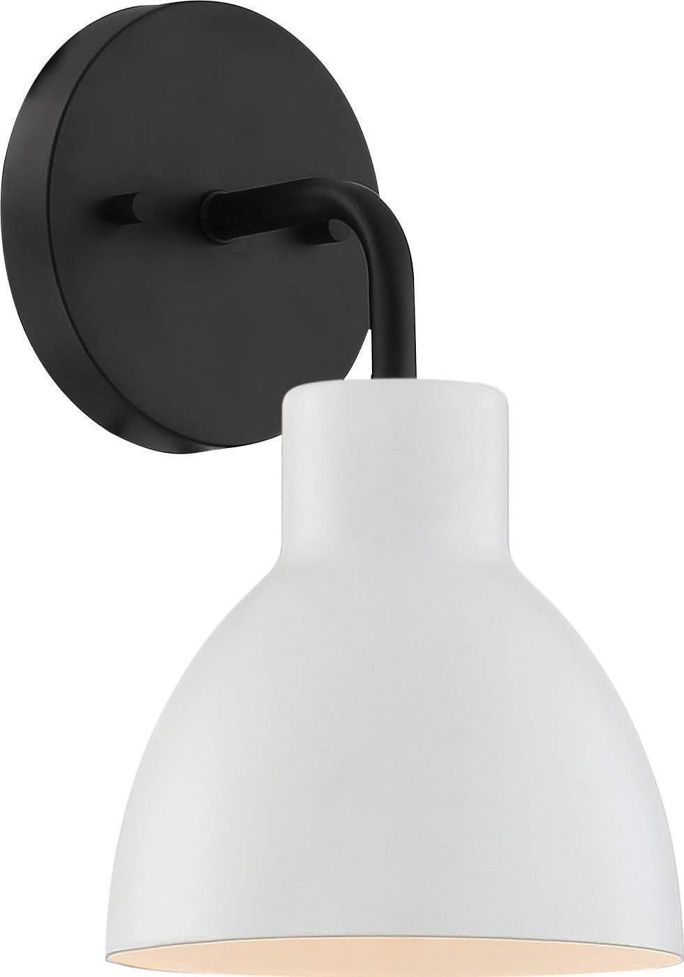 Matte Black and White Dimmable Vanity Sconce