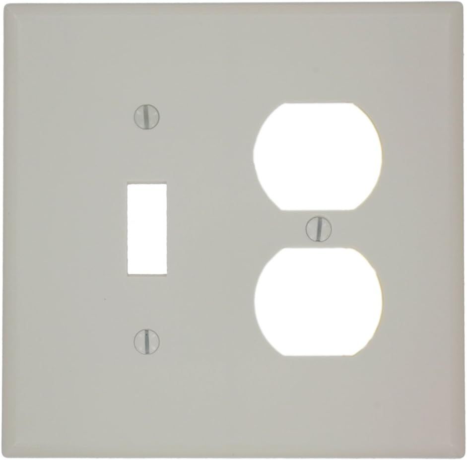 Light Almond 2-Gang Midway Wall Plate with Toggle and Duplex