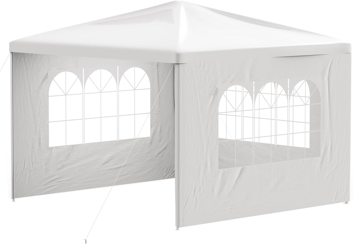 10x10 White Waterproof PE Cloth Party Tent with Removable Sidewalls