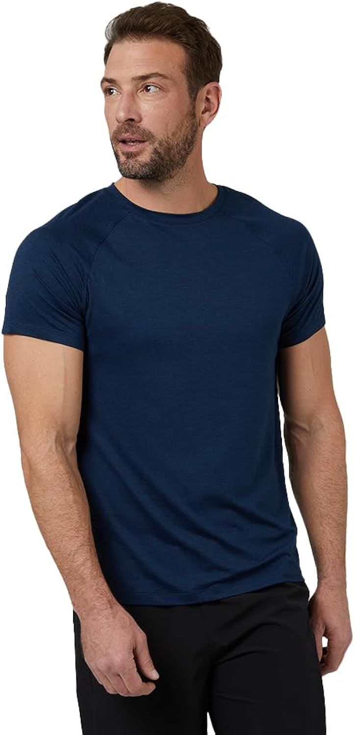 Men's XL Navy Space Dye Quick Dry Running T-Shirt