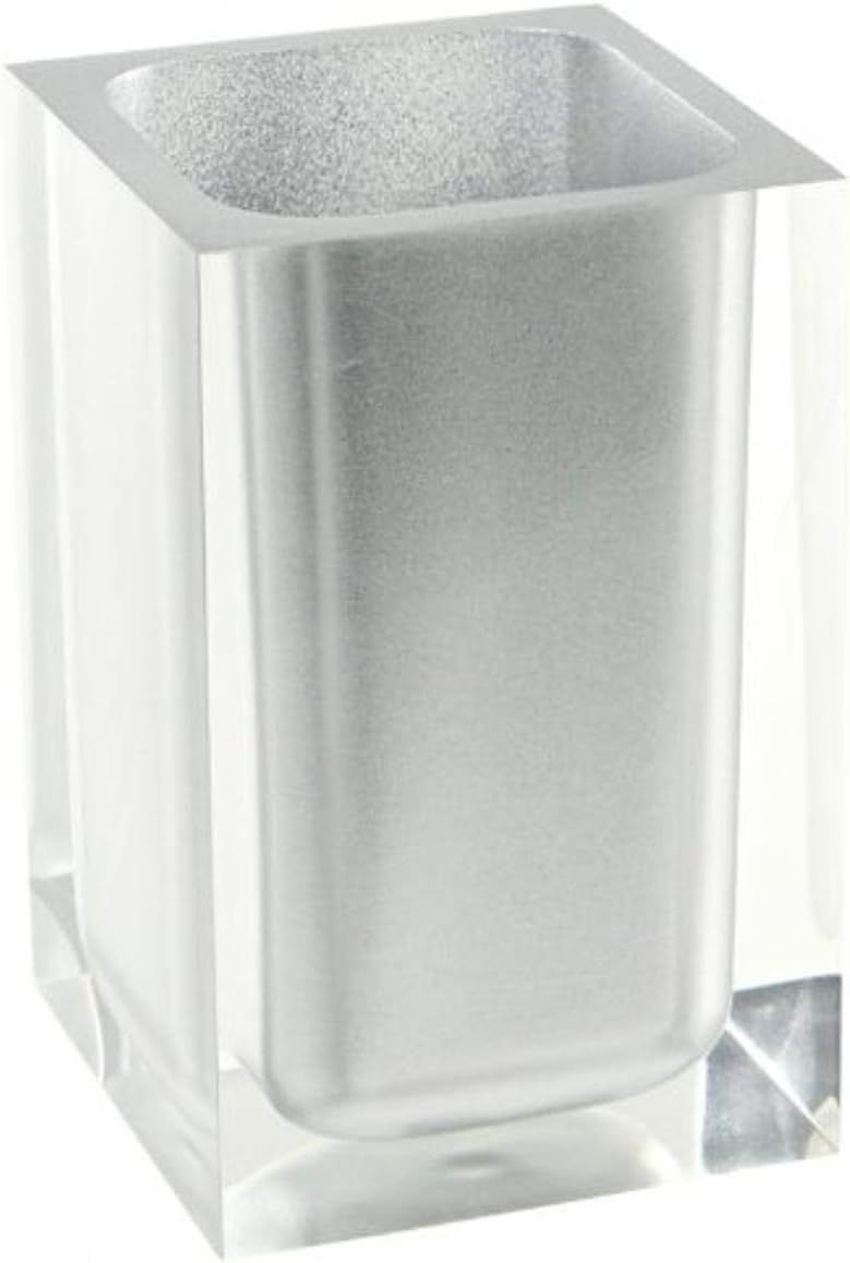 Silver Acrylic Contemporary Toothbrush Holder