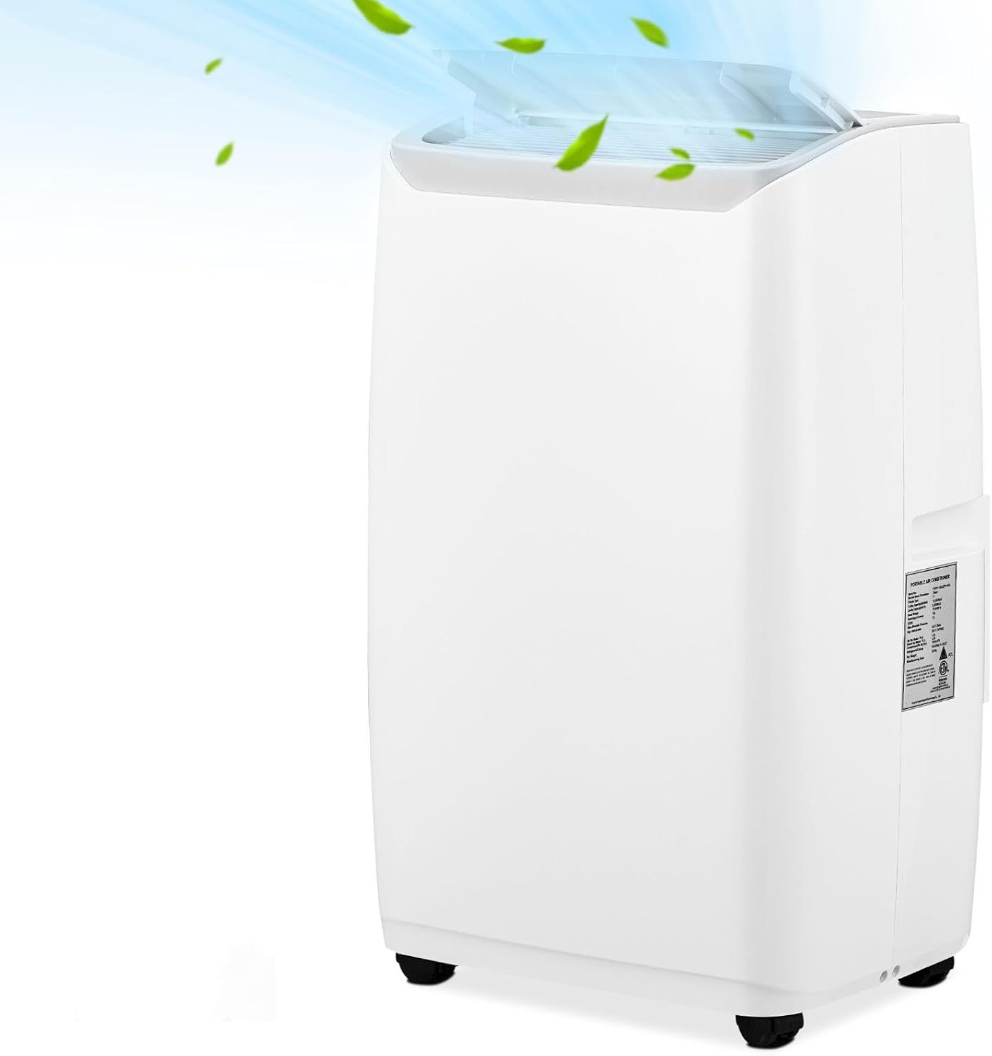 White 14000 BTU Portable Air Conditioner with Remote and Sleep Mode