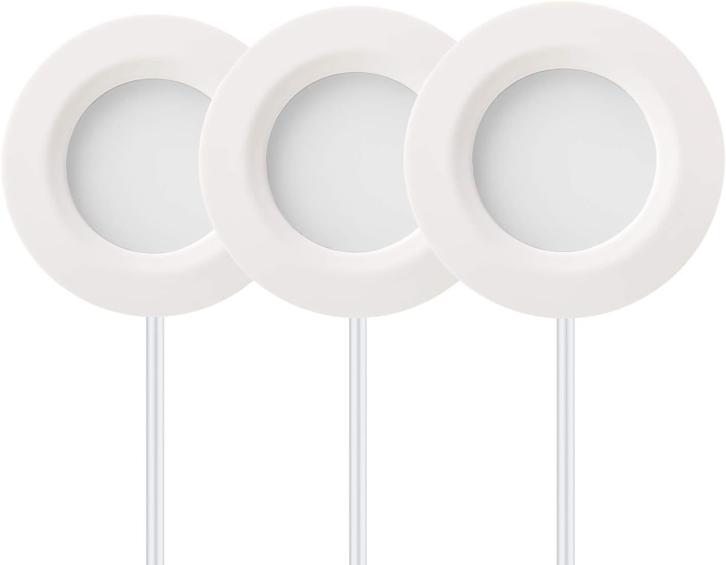 White Dimmable LED Puck Lights Kit with Polycarbonate Diffuser