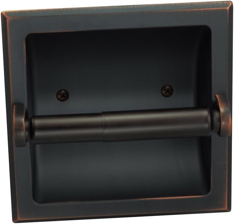 Oil Rubbed Bronze Recessed Toilet Paper Holder with Mounting Bracket