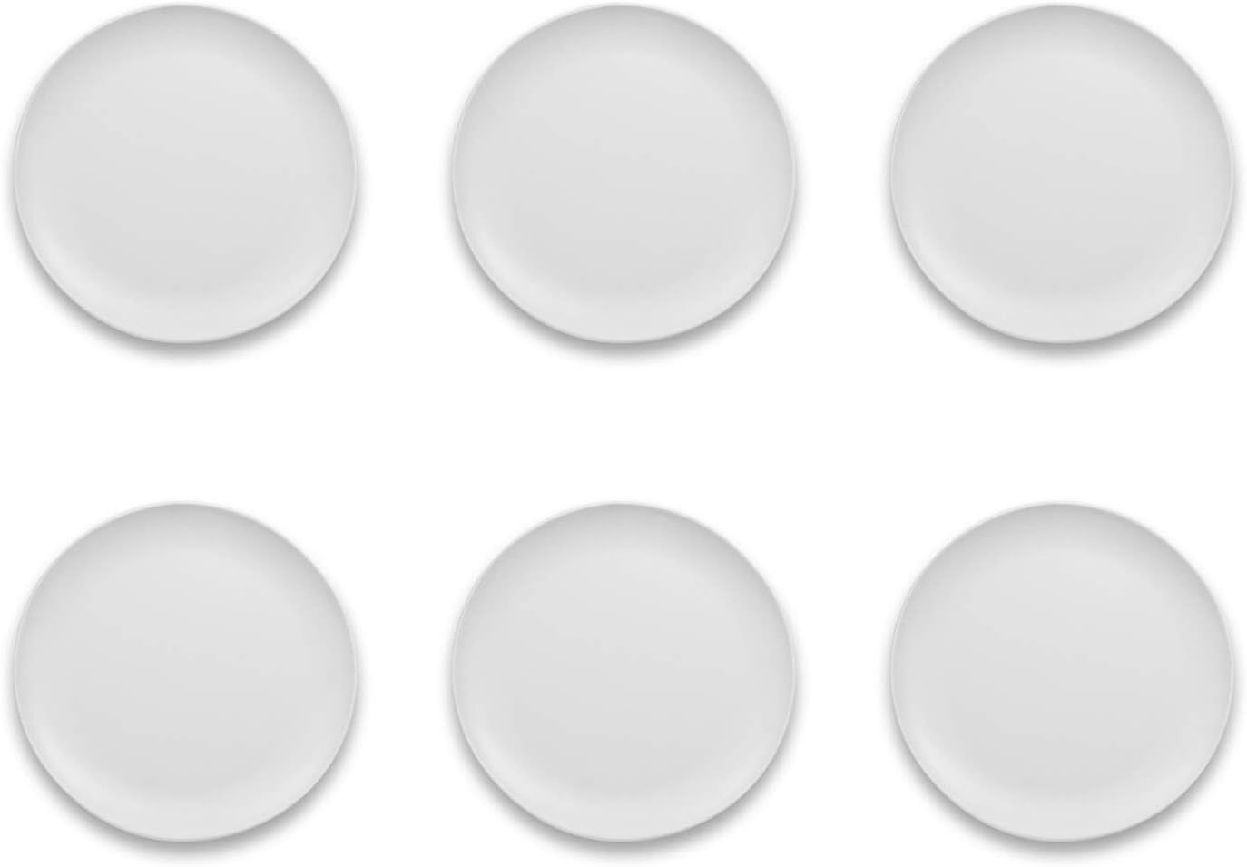 Matte White Melamine 10.5" Dinner Plates, Set of 6