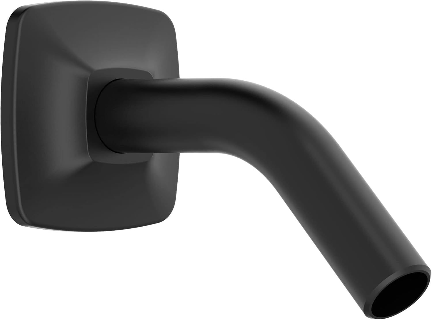 Matte Black Wall-Mounted Shower Arm with Flange