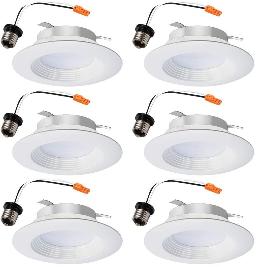 White 4-Inch LED Recessed Retrofit Trim Kit (6 Pack)