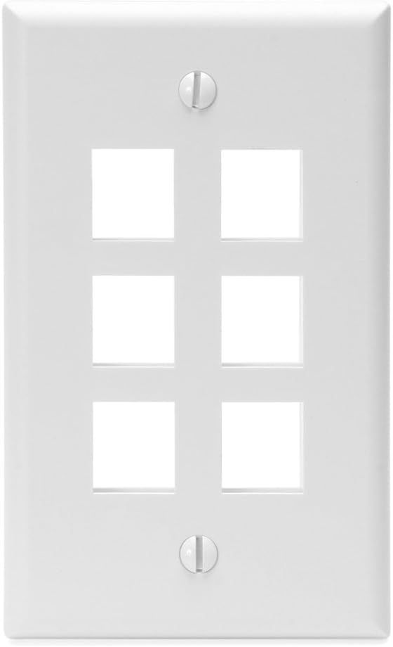 White 6-Port Plastic Wall Mount Plate