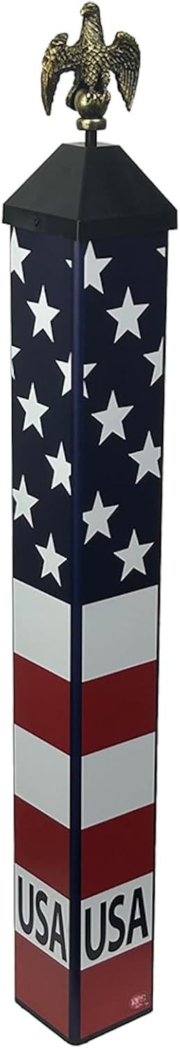 Patriotic Painted Resin Eagle Garden Post with Stake