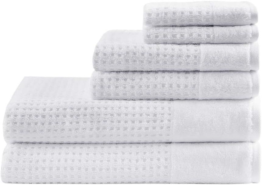 White Cotton Quick-Dry 6-Piece Towel Set