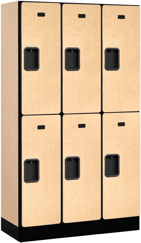 Maple Double Tier Lockable Wood Locker Unit