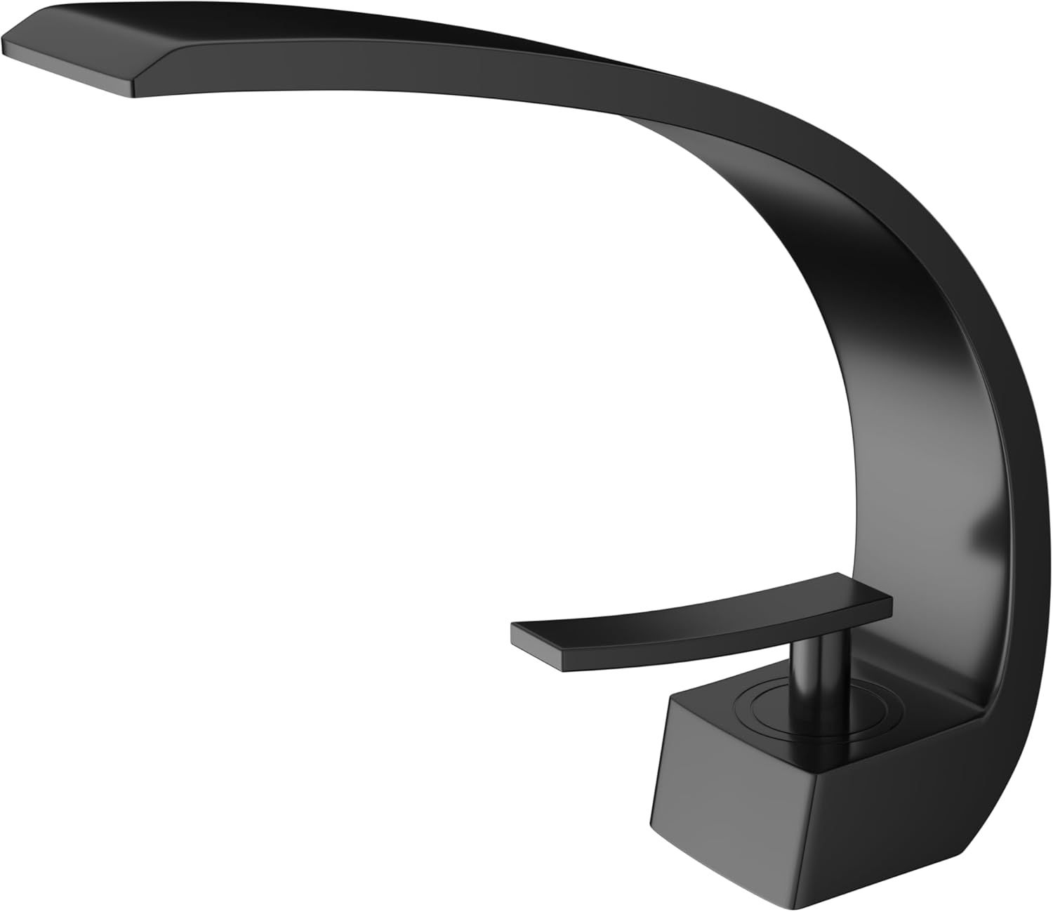 Matte Black Modern Single Hole Bathroom Faucet with Lever Handle