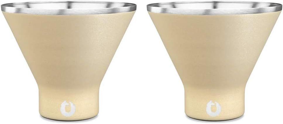 Light Gold Insulated Stainless Steel Stemless Martini Glasses, Set of 2