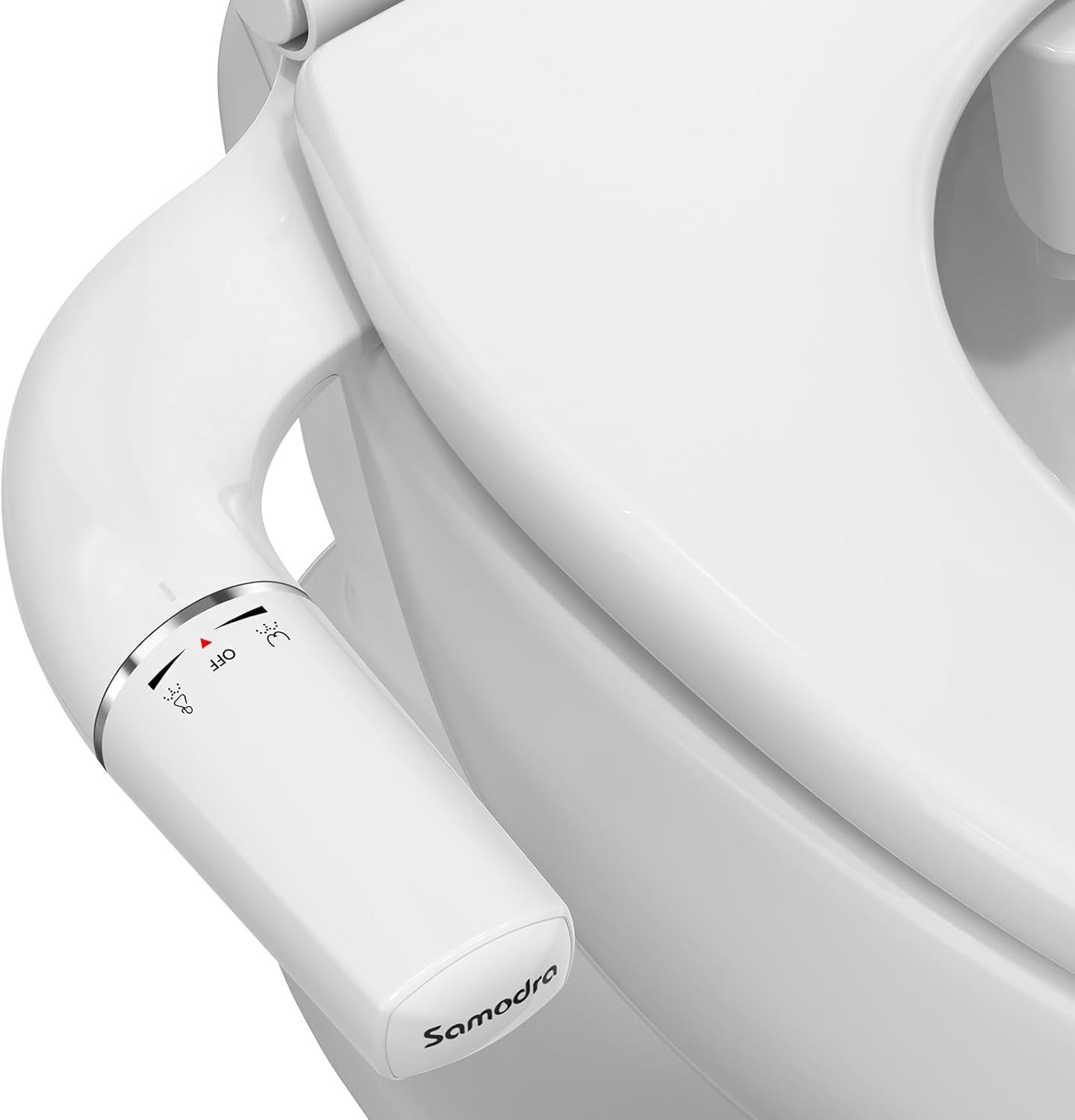 Ultra-Slim White Dual Nozzle Bidet Attachment