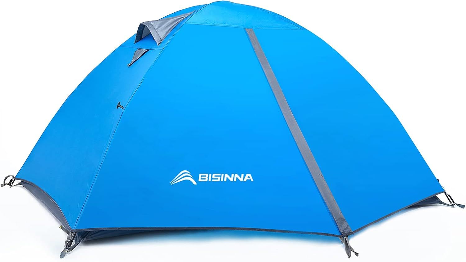 Blue Two-Person Three-Season Dome Camping Tent with Carry Bag