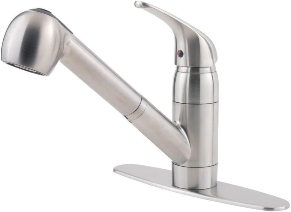 Stainless Steel Pull-Out Spray Deck Mount Kitchen Faucet