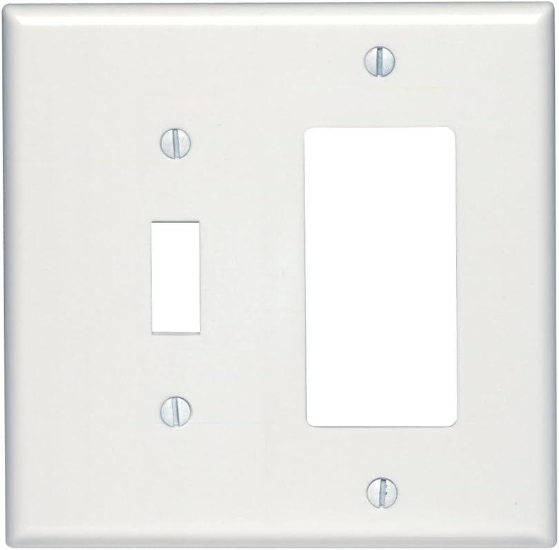 White Thermoset Plastic 2-Gang Toggle/Decora Wallplate