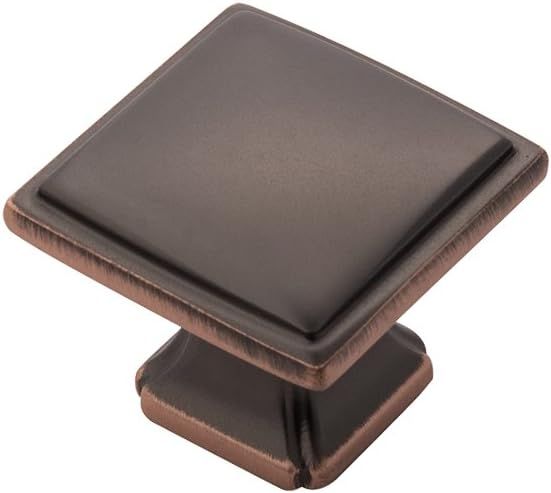 Oil Rubbed Bronze Square Cabinet Knob with Mounting Hardware