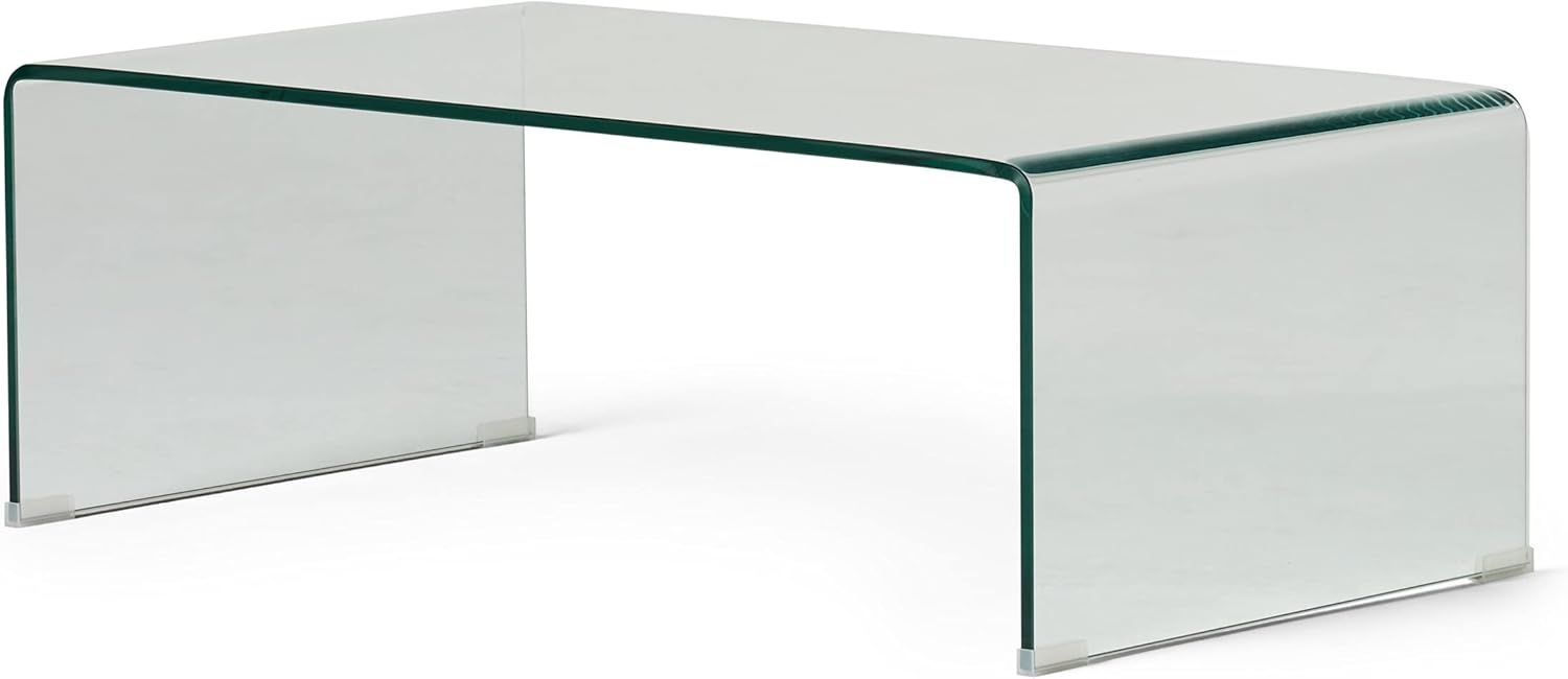 Clear Rectangular Tempered Glass Coffee Table