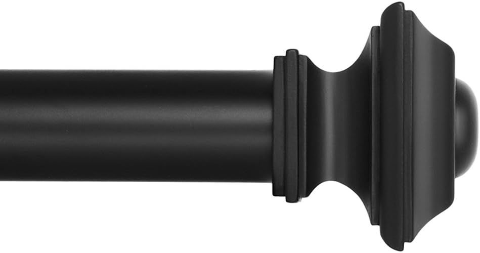 Black Metal Telescoping Square Curtain Rod, 120-240 Inches