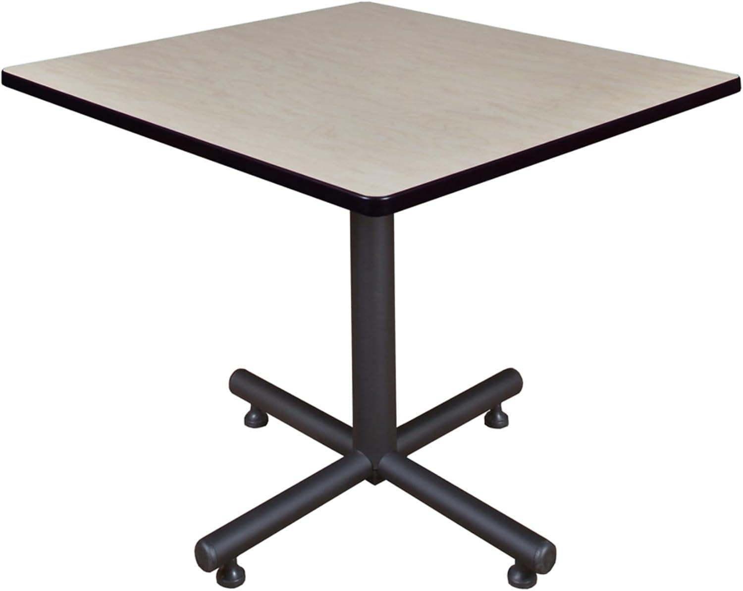 Maple and Black Square Dining Height Table with Steel Base