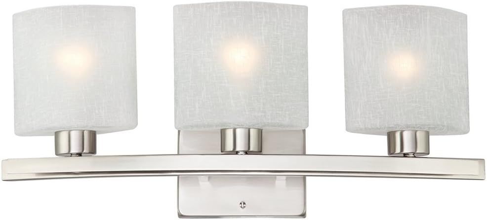 Sleek Brushed Nickel 23.5" Vanity Light with White Linen Glass