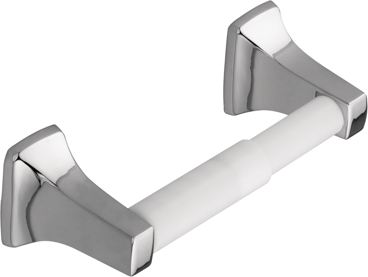 Chrome and White Modern Wall Mount Paper Holder