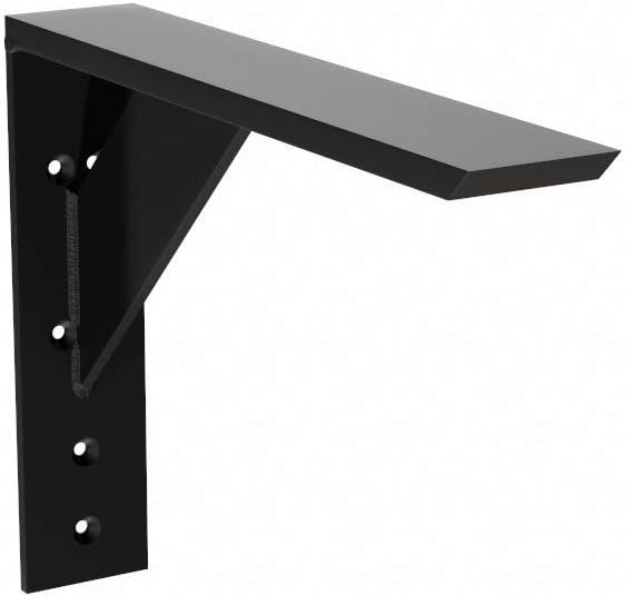 16 in. Black Steel Decorative Shelf Bracket