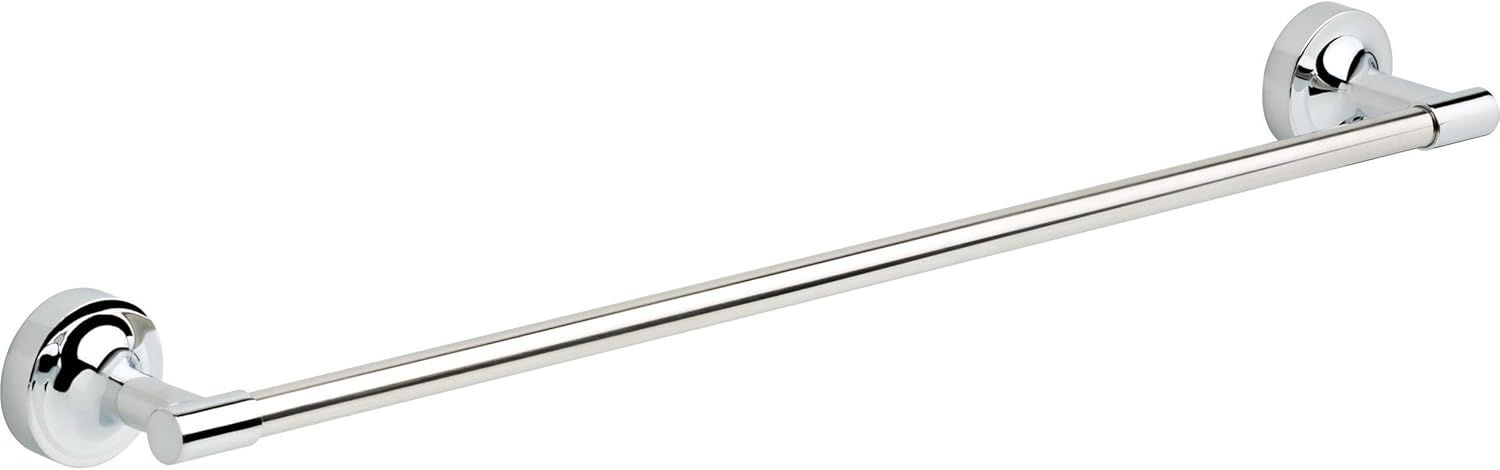 Polished Chrome 24-Inch Wall Mounted Single Towel Bar