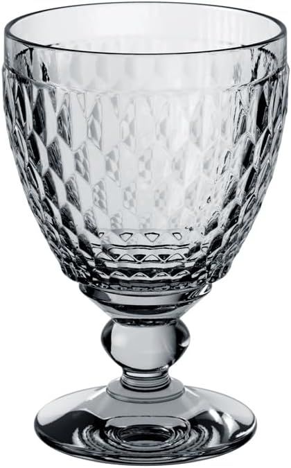 Boston Clear Crystal Goblet with Hobnail Design, 13.5 oz