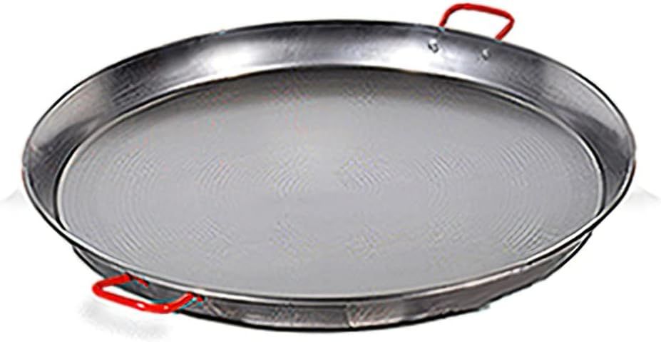 11-Inch Carbon Steel Paella Pan with Red Handles