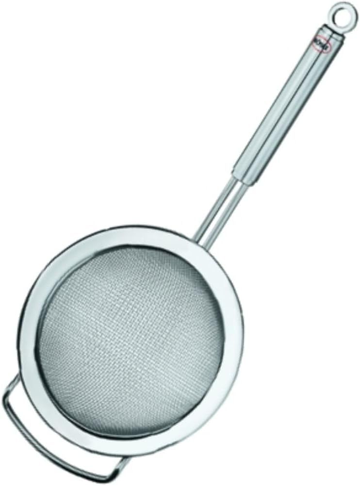 Silver Stainless Steel Fine Mesh Kitchen Strainer, 6.3-inch
