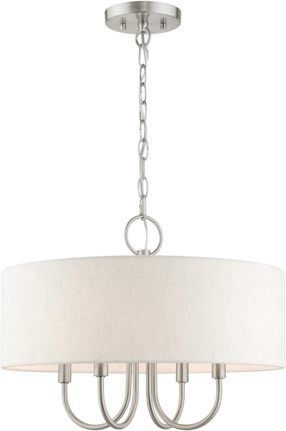 Blossom Brushed Nickel 4-Light Drum Pendant