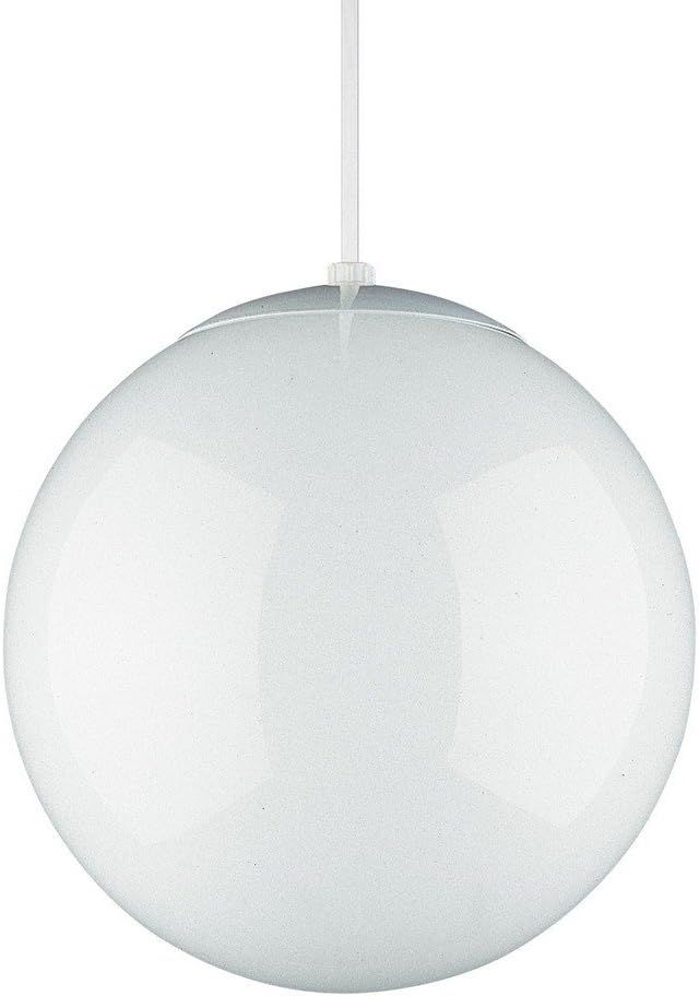 Luminous Globe White Glass 12" Pendant Light with Opal Diffuser