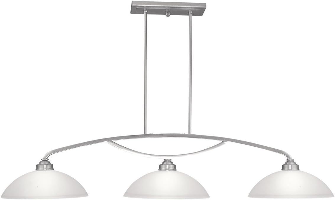 Somerset Sleek 50'' Brushed Nickel Linear Island Light with Satin Glass