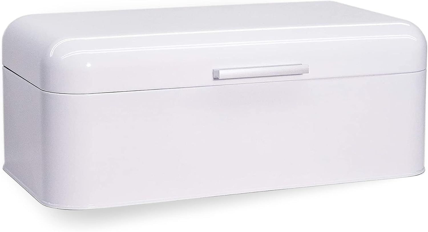 Glossy White Stainless Steel Extra Large Bread Box