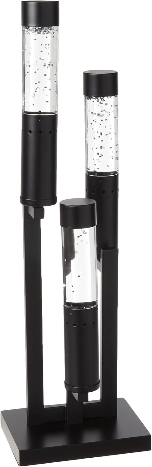 Eleena Black Metal and Glass Water-Drop Table Lamp