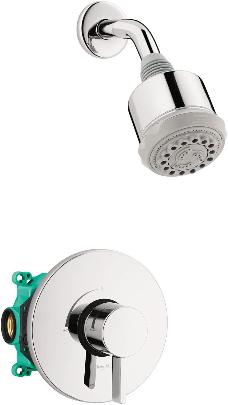 Chrome Wall Mounted 3-Jet Shower System with Lever Handle