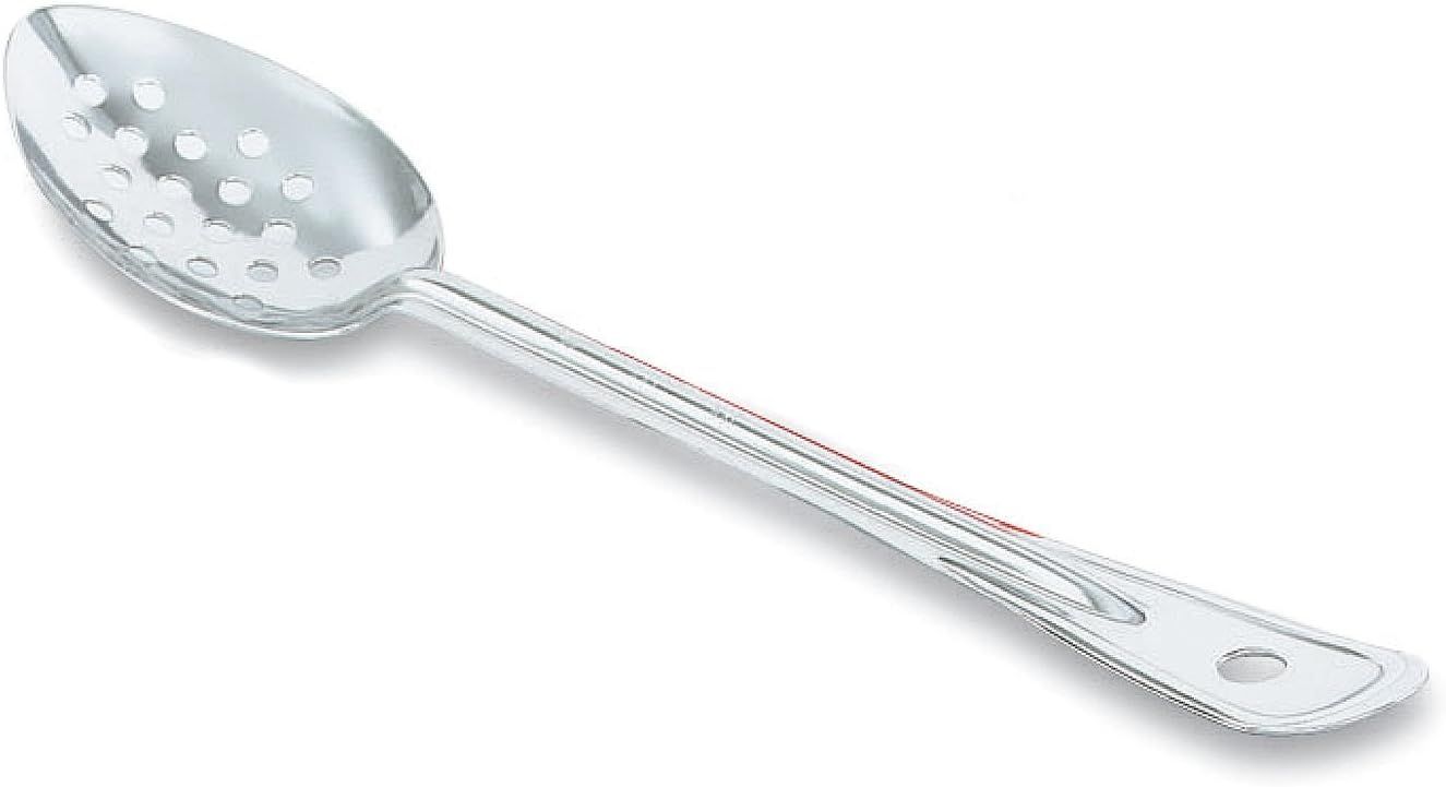 13" Stainless Steel Perforated Basting Spoon with Non-Insulated Handle