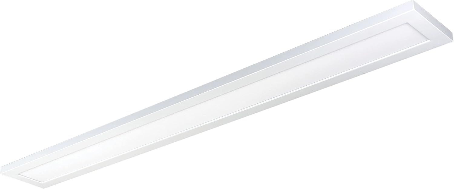 Simplistic White Aluminum LED Flush Mount Light, Energy Star Rated