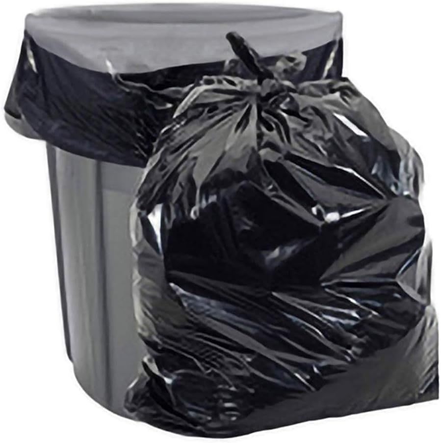 Black Heavy Duty 50 Gallon Trash Bags, 1.5 MIL, Pack of 100