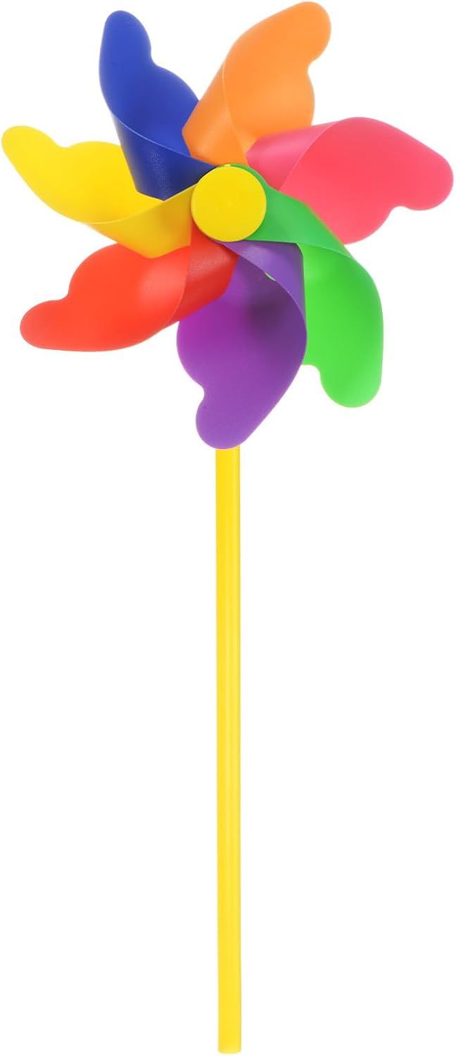 Colorful PVC Garden Wind Spinner with Fiberglass Pole