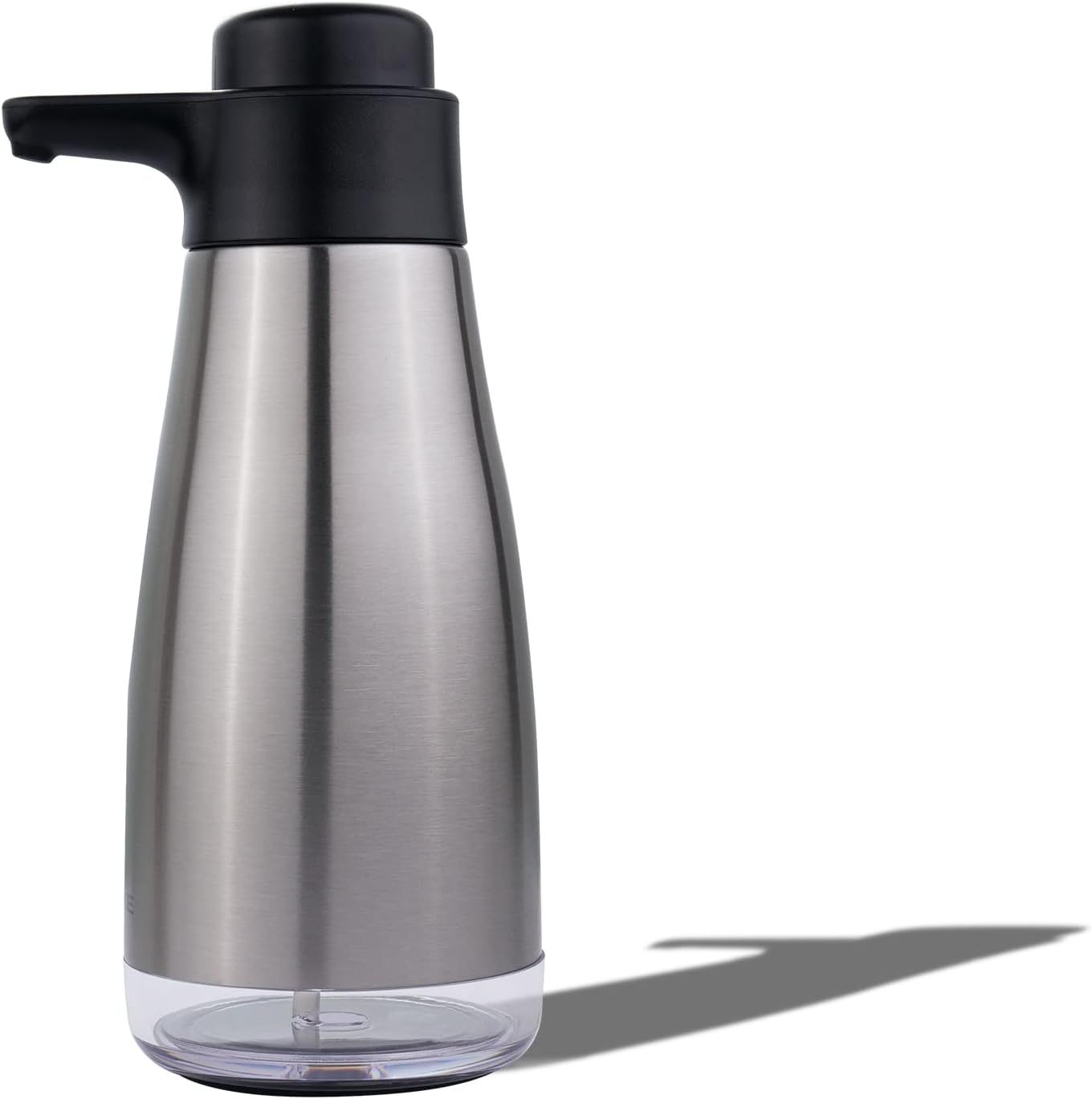 Stainless Steel and Black Liquid Soap Dispenser, 15 fl. oz